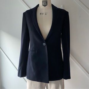 Theory Black Virgin Wool Single Breasted Blazer Size 2 | Tailored Minimalist